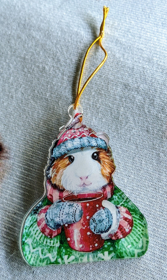 Guinea Pig in Winter Clothes Ornament